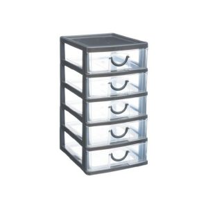 5 Drawers Stor Unit L Grey  |  Storage Baskets & Boxes Household Goods Grey