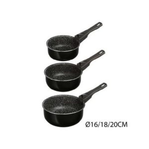 5Five 3Saucepan 16/18/20Cm Ston+Han  |  Pots, Lids & Pans Kitchenware Black