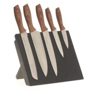 5Five 5 Knives + Magnet Wood Stand  |  Utensils Kitchenware Utensils