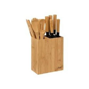 5Five Bamboo 5 Knives And 4 Cooking Utensils Block  |  Utensils Kitchenware Natural