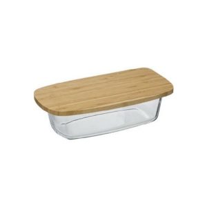 5Five Loaf Glass Dish With Bamboo Lid 27Cm X 14Cm  |  Food Storage Food Storage Clear