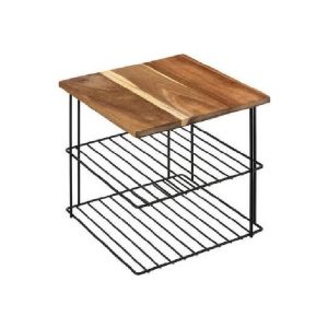 5Five Metal Acacia 2Tier Corner Shelf  |  Miscellaneous Kitchenware Kitchenware Black