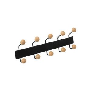 5Five Mtl Wood Balls Wall Hook 10H  |  Clothes Hangers Clothes Hangers Black