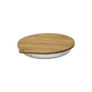 5Five Pie Glass Dish With Wooden Lid 1.5L  |  Food Storage Food Storage Brown