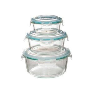 5Five Round Glass Box X3 Clipeat  |  Food Storage Food Storage Clear