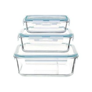 5Five Square Glass Box Clipeat X3 Gm  |  Food Storage Food Storage Food Storage