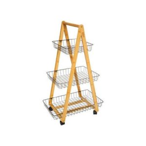 5Five Trolley On Wheels 3 Tiers 54Cm X 34Cm X 88Cm  |  Racks, Holders & Trollies Kitchenware Natural