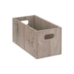 5Five Wooden Storage Box Grey 15Cm X 30Cm X 15Cm  |  Storage Baskets & Boxes Household Goods Grey