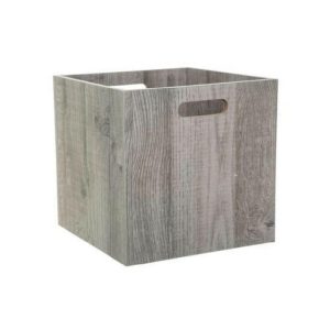 5Five Wooden Storage Box Grey 30Cm X 30Cm X 30Cm  |  Storage Baskets & Boxes Household Goods Grey