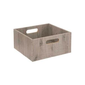 5Five Wooden Storage Box Grey 31Cm X 31Cm X 15Cm  |  Storage Baskets & Boxes Household Goods Grey