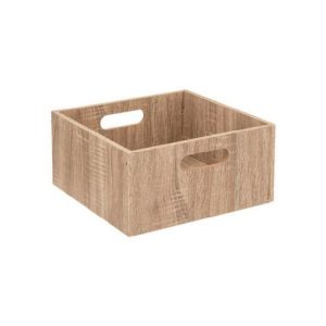 5Five Wooden Storage Box Natural 31Cm X 31Cm X 15Cm  |  Storage Baskets & Boxes Household Goods Natural