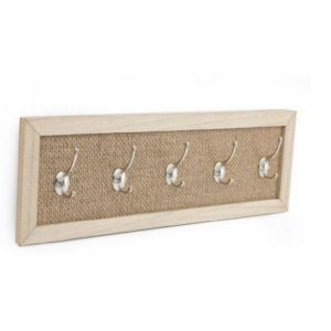 60X20cm 5 Hooks On Woven Board  |  Coat Hangers Coat Hangers Brown