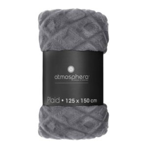 Atmosphera 3D Flan Throw Grey 125 X 150 Cm  |  Blankets & Throws Blankets & Throws Blankets & Throws