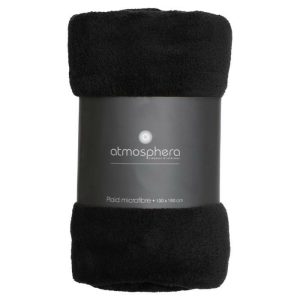 Atmosphera Blanket Black 130Cm X 180Cm  |  Blankets & Throws Blankets & Throws Black