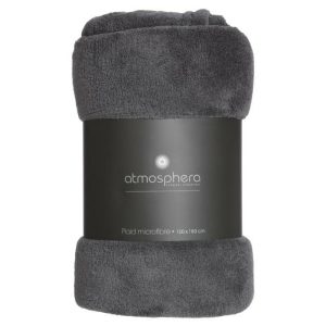 Atmosphera Microplush Blanket 130 X 180 Cm Grey  |  Blankets & Throws Blankets & Throws Blankets & Throws