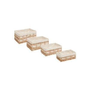 Atmosphera Rosy Rattan Trunk X4  |  Storage Baskets & Boxes Household Goods Natural