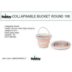 Beldray Bucket 10L Collapsible Pink  |  Cleaning Cleaning Cleaning