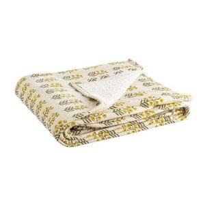 Bizzotto Reims Ivory With Flower Blanket 130 X 180Cm  |  Blankets & Throws Blankets & Throws Blankets & Throws