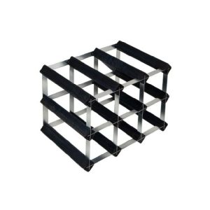 Black Ask Pine 9 Bottles Wine Rack  |  Racks, Holders & Trollies Kitchenware Black