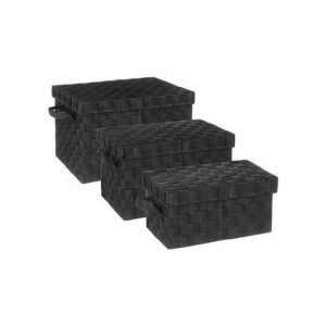 Boxes X3 Black Set  |  Storage Baskets & Boxes Household Goods Storage Baskets & Boxes