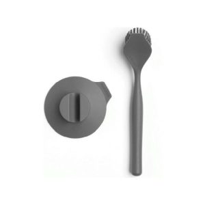 Brabantia Dish Brush W/Suction Cup Holder Dk Grey  |  Miscellaneous Kitchenware Kitchenware Grey