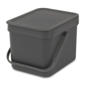 Brabantia Sort N Go 6L Waste Bin Grey  |  Bins & Liners Bins & Liners Bins & Liners