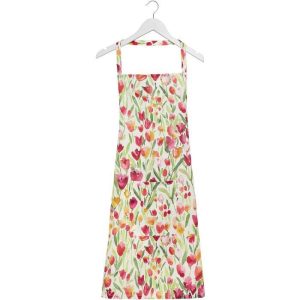 Coincasa Cotton Panama Kitchen Apron With Tulip Print  |  Kitchen Linen Kitchen Linen Kitchen Linen