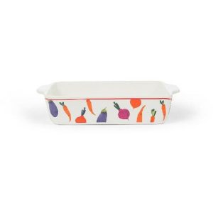 Coincasa New Bone China Baking Dish With Vegetable Motif  |  Dishes & Casseroles Dishes & Casseroles Dishes & Casseroles