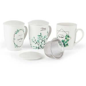 Coincasa New Bone China Herbal Tea Pot With Botanical Motif  |  Tea & Coffee Accessories Kitchenware Tea & Coffee Accessories