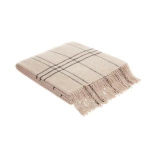 Coincasa Plaid Wool Blend With Fringes  |  Blankets & Throws Blankets & Throws Beige