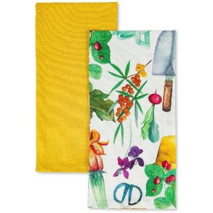 Coincasa Set Of 2 Panama Vegetable-Print Cotton Tea Towels – 7409127  |  Kitchen Linen Kitchen Linen Kitchen Linen