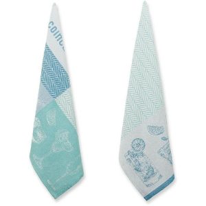 Coincasa Set Of 2 Pure Cotton Tea Towels With Aperitif Print – 7409831  |  Kitchen Linen Kitchen Linen Kitchen Linen