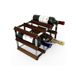 Dark Pine 9 Bottles Wine Rack  |  Racks, Holders & Trollies Kitchenware Oak