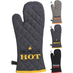 Excellent Houseware Kitchen Glove Cotton With Leather 3 Assorted Colours  |  Kitchen Linen Kitchen Linen Grey