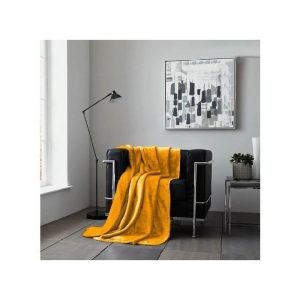 Flannel Sherpa Throw 200X240 Ochre  |  Blankets & Throws Blankets & Throws Blankets & Throws