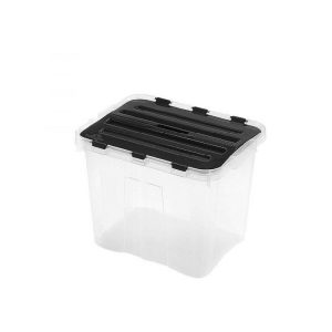 Heidrun Box With Split Black Lid 24L  |  Storage Baskets & Boxes Household Goods Black