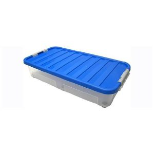 Heidrun Plastic Storage Clip Box Blue 34Cm X 24Cm X 14Cm  |  Storage Baskets & Boxes Household Goods Blue