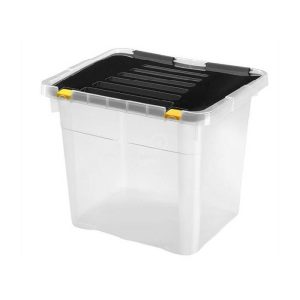 Heidrun Storage Box With Black Lid 36L  |  Storage Baskets & Boxes Household Goods Black