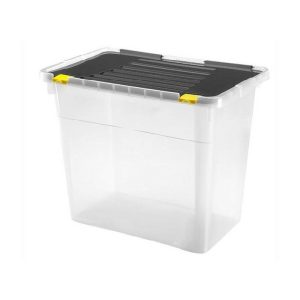 Heidrun Storage Box With Black Lid 72L  |  Storage Baskets & Boxes Household Goods Black