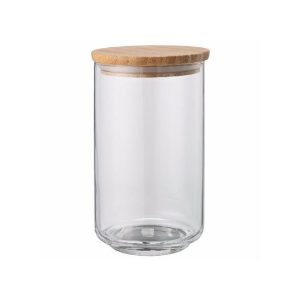 Ikea Eklatant Jar With Lid Clear Glass/Bamboo 1.1L  |  Food Storage Food Storage Clear