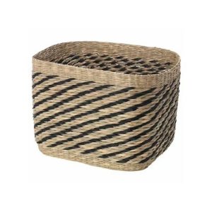 Ikea Gottern Basket, Seagrass / Black 32X23x23 Cm  |  Storage Baskets & Boxes Household Goods Natural