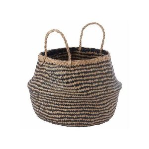 Ikea Krallig Basket Seagrass/Black 25Cm  |  Storage Baskets & Boxes Household Goods Black