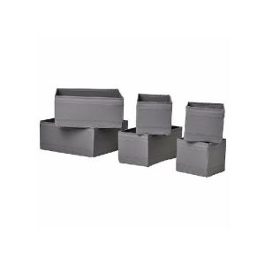 Ikea Skubb Set Of 6 Boxes Dark Grey  |  Storage Baskets & Boxes Household Goods Grey