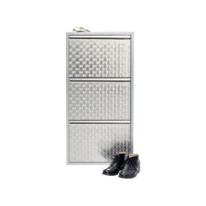 Kare Shoe Rack Caruso 3 Silver Brushed  |  Shoe Racks & Cabinets Household Goods Shoe Racks & Cabinets