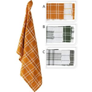 Kitchen Towel Set Of 3Pcs  3 Assorted Colours  |  Kitchen Linen Kitchen Linen Kitchen Linen