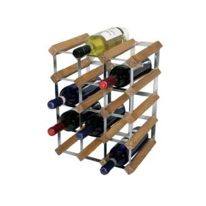 Light Oak Pine 16 Bottle Wine Rack  |  Racks, Holders & Trollies Kitchenware Natural