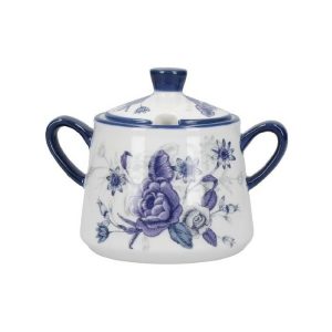 London Pottery Blue Rose Sugar Bowl With Lid  |  Tea & Coffee Accessories Kitchenware Tea & Coffee Accessories