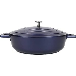 Masterclass Shallow 4 Litre Casserole Dish With Lid – Metallic Blue  |  Dishes & Casseroles Dishes & Casseroles Blue