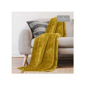 Mink Fur Throw 200X240 Ochre  |  Blankets & Throws Blankets & Throws Blankets & Throws