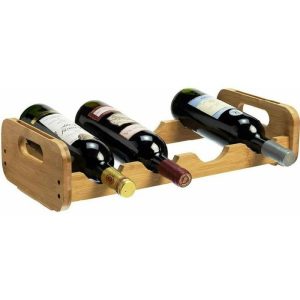 Modular Bamboo 1 Tier Bottle Wine Rack  |  Racks, Holders & Trollies Kitchenware Natural